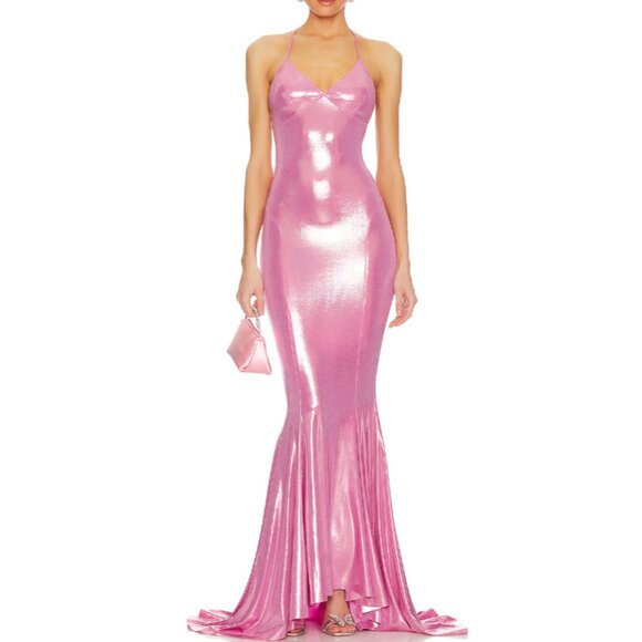 Norma Kamali Dresses & Skirts - Mermaid Fishtail Gown in Candy Pink - Norma Kamali/Revolve